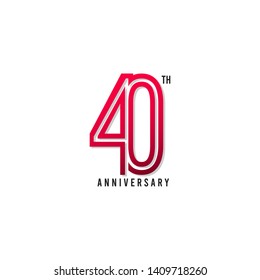 40th anniversary vector template. Design for celebration, greeting cards or print.