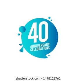 40th anniversary vector template. Design for celebration, greeting cards or print.