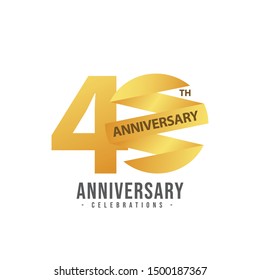 40th anniversary vector template. Design for celebration, greeting cards or print.
