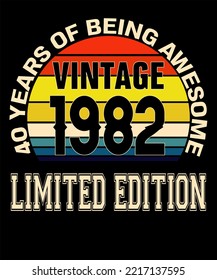40th Birthday Vintage Legends Born In August 1982 40 Years Old Retro Birthday Ideas for Men Women