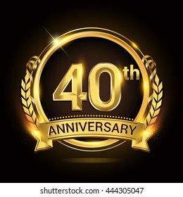 40th Golden Anniversary Logo 40 Years Stock Vector (Royalty Free) 444305047