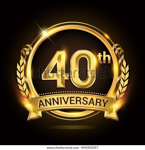 40th Golden Anniversary Logo 40 Years Stock Vector (Royalty Free) 444305047