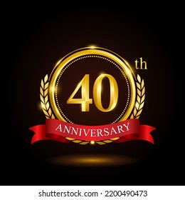 40th Golden Anniversary Template Design Shiny Stock Vector (royalty 