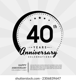 40th year anniversary design template. vector template illustration