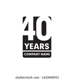 40th year anniversary emblem logo design vector template