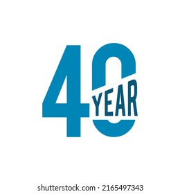 Diseño del logo vectorial del aniversario de la celebración de los 40 años