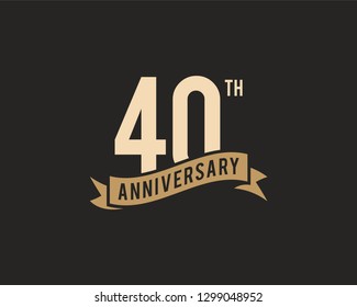 40th Years Anniversary Celebration Icon Vector Logo Design Template