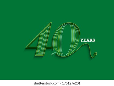 40th Years Anniversary Celebration Vector Design.