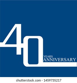 40Year Anniversary Vector Template Design Illustration