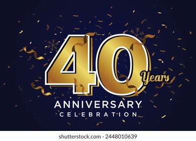 40years anniversary gold number vector template