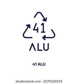 41 alu icon from user interface collection. Thin linear 41 alu, 41, metal outline icon isolated on white background. Line vector 41 alu sign, symbol for web and mobile