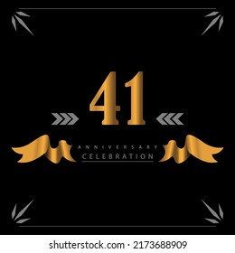 41 Anniversary celebration 3D vector template design illustration