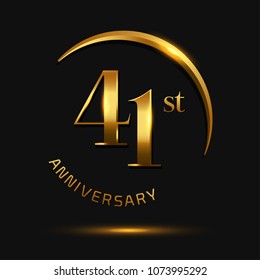 1 Year Gold Black Anniversary Celebration Stock Vector (Royalty Free ...