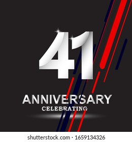 41 anniversary logo vector template. Design for banner, greeting cards or print