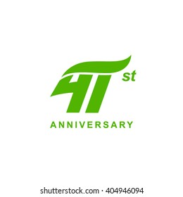 41 anniversary wave logo green