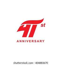 41 anniversary wave logo red