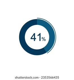 41% Circle loading icon template. 41 percent Update or loading symbol