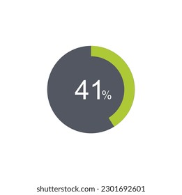 41% circle percentage diagram ready-to-use for web design, user interface UI or infographic.