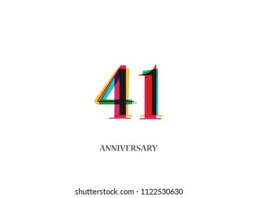 41 Colorful anniversary logotype design isolated on white background