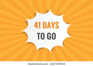 41 days to go countdown template. 41 day Countdown left days banner design