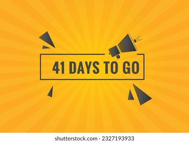 41 days to go countdown template. 41 day Countdown left days banner design