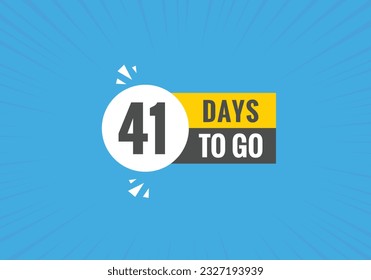 41 days to go countdown template. 41 day Countdown left days banner design