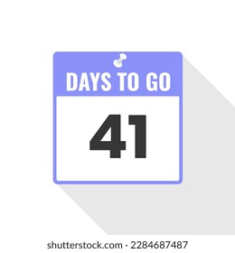 41 Days Left Countdown sales icon. 41 days left to go Promotional banner