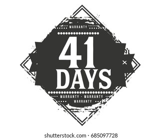 41 days warranty icon vintage rubber stamp guarantee