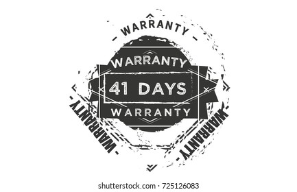 41 days warranty icon vintage rubber stamp guarantee
