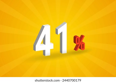 41% discount 3D text for sells and promotion.