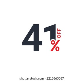 41% Discount Coupon design. Sale tags set vector badges template. Sale offer price sign. Special offer symbol. Discount promotion. Discount badge shape. Vector illustration template 