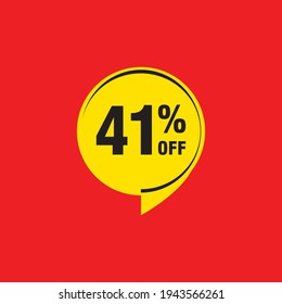 41 Rabatt, Vektor-Abzeichen für Labels, , Aufkleber, Banner, Tags, Web-Aufkleber, Neues Angebot. Discount-Origami-Zeichenbanner