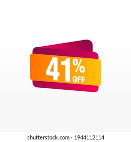 41 discount, Sales Vector badges for Labels, , Stickers, Banners, Tags, Web Stickers, New offer. Discount origami sign banner