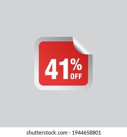 41 descuento, distintivos de vectores de venta para etiquetas, , pegatinas, banners, etiquetas, etiquetas, etiquetas web, nueva oferta. Banner de signo de origami de descuento