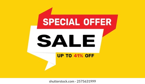 41% discount special offer sale icon vector background