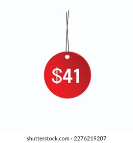 $41 Dollar price icon. 41 USD Price Tag.