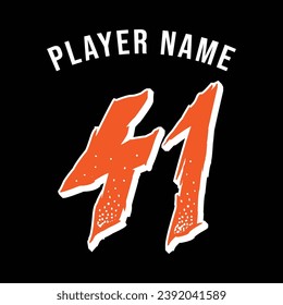 41 jersey number. Baseball jersey number design vector