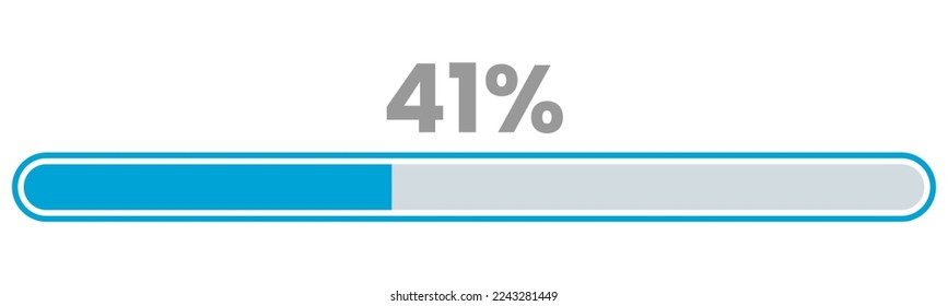 41% Loading. 41% progress bar Infographics vector, 41 Percentage ready to use for web design ux-ui