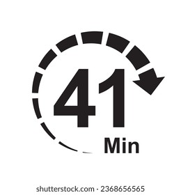 41 minute timer clock icon vector illustration eps