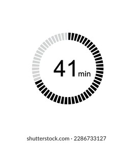 The 41 minutes, stopwatch vector icon, digital timer. clock and watch, timer, countdown symbol.