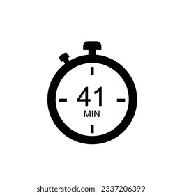 41 minutes timer icon, 41 min digital timer. Clock and watch, timer, countdown.