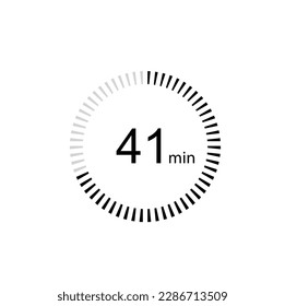 41 minutes timer icon,41 min digital timer. Clock and watch, timer, countdown.