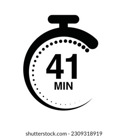 41 minutes timer stopwatch vector illustration isolated on white background.