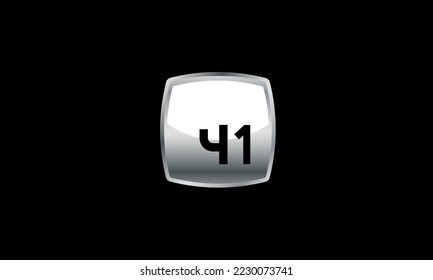 41 New Number Metal Silver Modern Logo