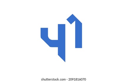 41 Nuevo número Único logotipo de corte moderno