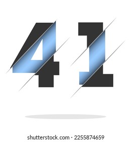 41 number cut design for decorative design. 3d art wallpaper. Vintage vector ornament template.