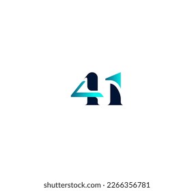 41 Elementos de plantilla de diseño de logotipo numérico. Logo digital abstracto moderno. Ilustración vectorial.