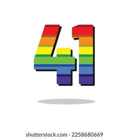 41 Number Rainbow Color Logo Design Template Inspiration, Vector Illustration.