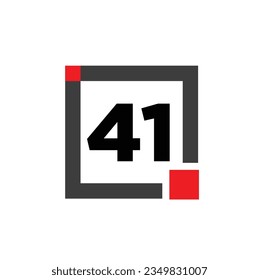 41 number with square icon. 41 dot monogram.