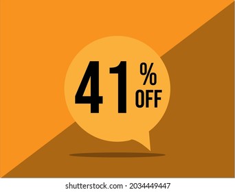 41% de descuento. Cartel con 41% de descuento en un globo cuadrado amarillo.  